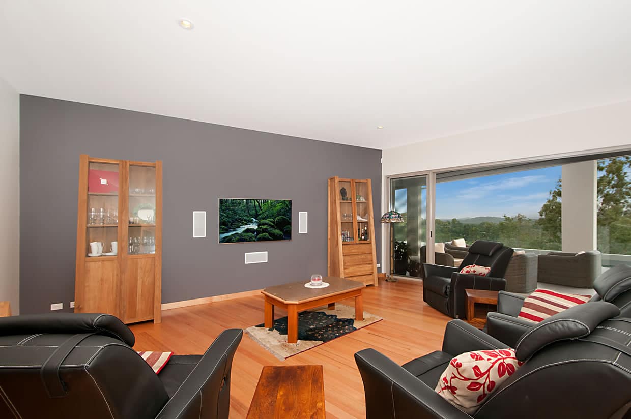 Sloping block living area