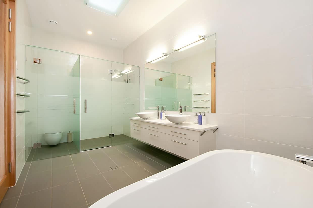 Sloping block bathroom