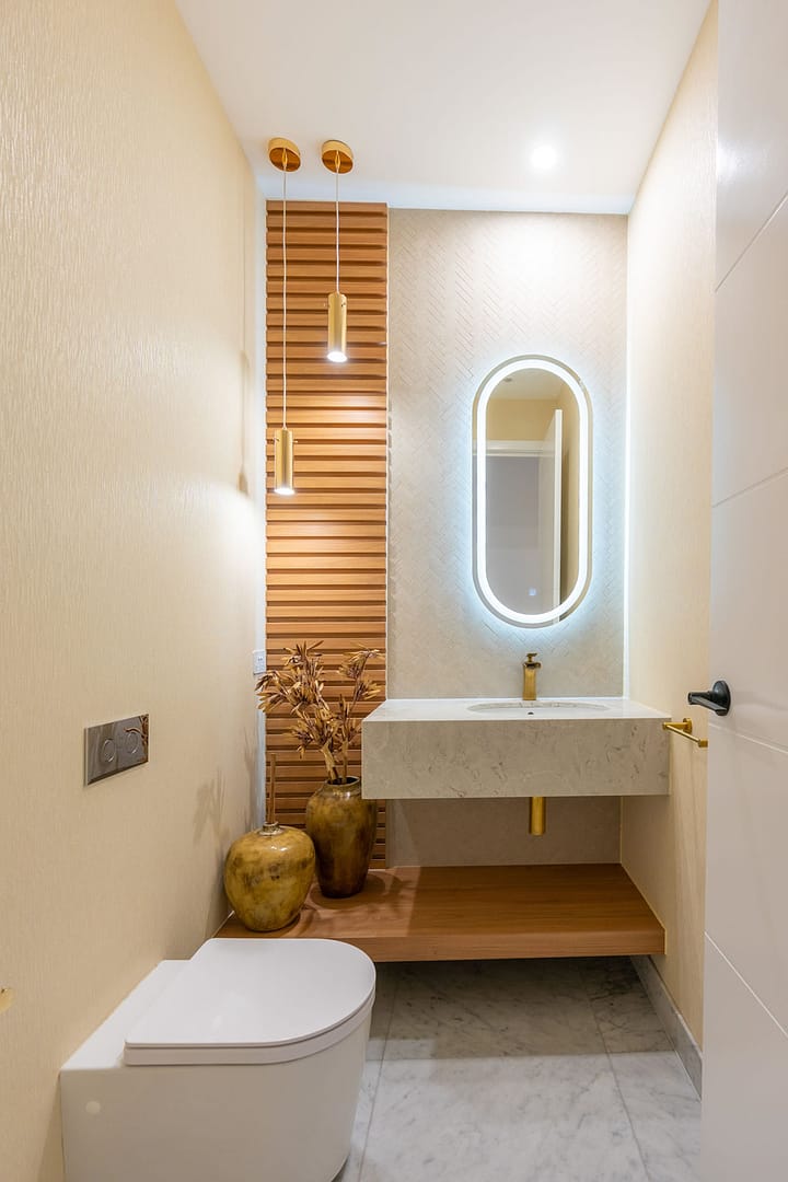 Custom designed bespoke powder room