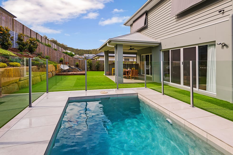 Riverstone Custom Built Home pool area- Brisbane