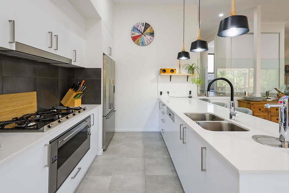 Sloping block kitchen